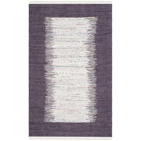 Safavieh Montauk Hand Woven Medium Rectangle Rug- Ivory - Purple- 5 x 8 ft. MTK711M-5